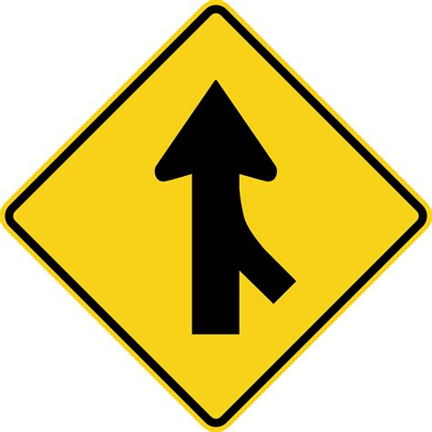 Merging Traffic Signs Free Vector Graphic On Pixabay