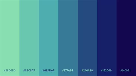 Teal Color Palette Numbers