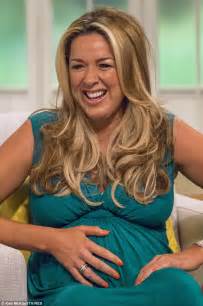Pregnant Claire Sweeney Grins Showing Off Baby Bump In Maxi Dress