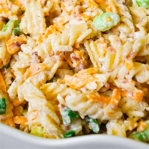 Cheddar Bacon Ranch Pasta Salad Is A Quick And Easy Cold Side Dish