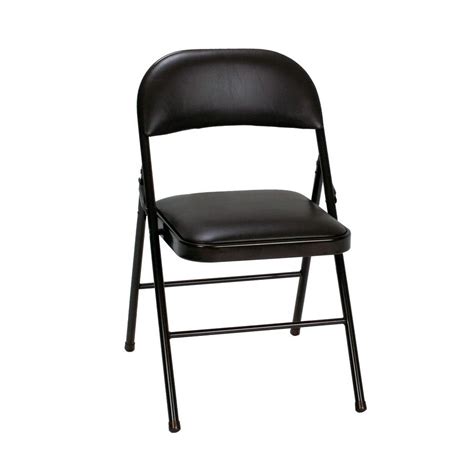 Each is the office star folding chair is composed of durable resin that makes it suitable for both indoor and. Cosco Black Vinyl Padded Seat Stackable Folding Chair (Set ...