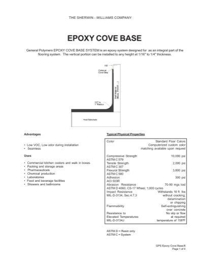Epoxy Cove Base General Polymers