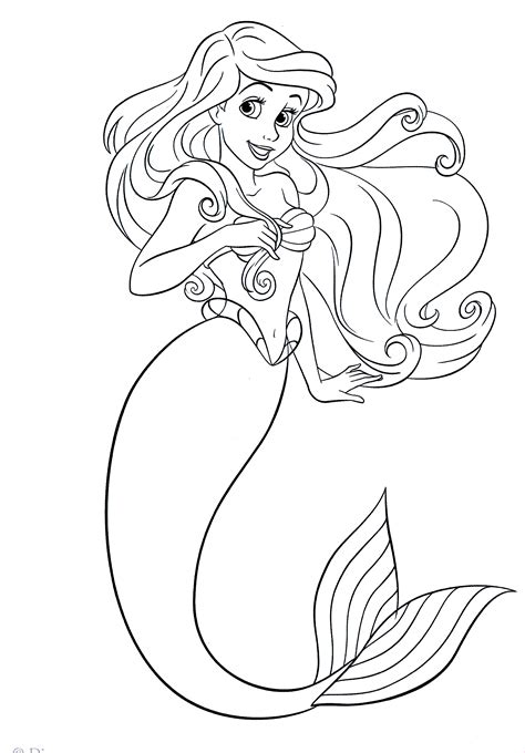 Disney Princess Coloring Pages Ariel Free Printable Templates