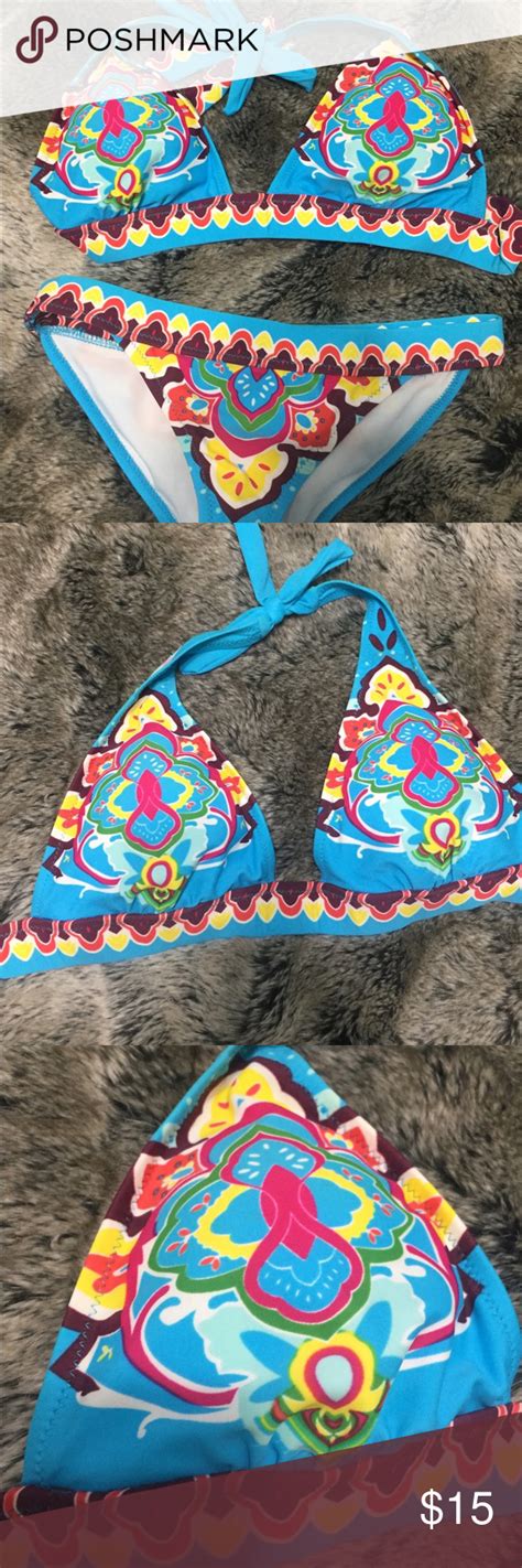 Nwot Colorful Bikini Set 🌸🌺🌸👙 Colorful Bikinis Bikini Set Clothes Design