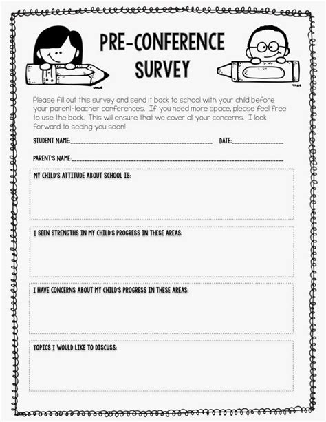 Free Printable Parent Teacher Conference Forms Printable Templates Web2