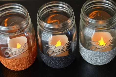 Amanda Sarver Glitter Mason Jar Candle Lights Blog Scrapbooking