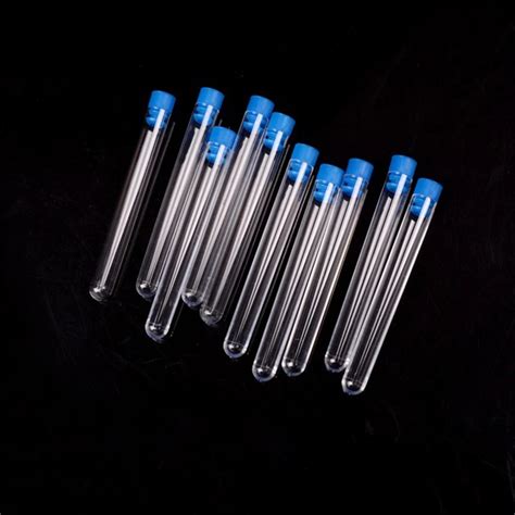 10pcs Borosilicate Glass Test Tubes Rimless Caps Lab Clear Non Toxic Eco Friendly Test Tubes In