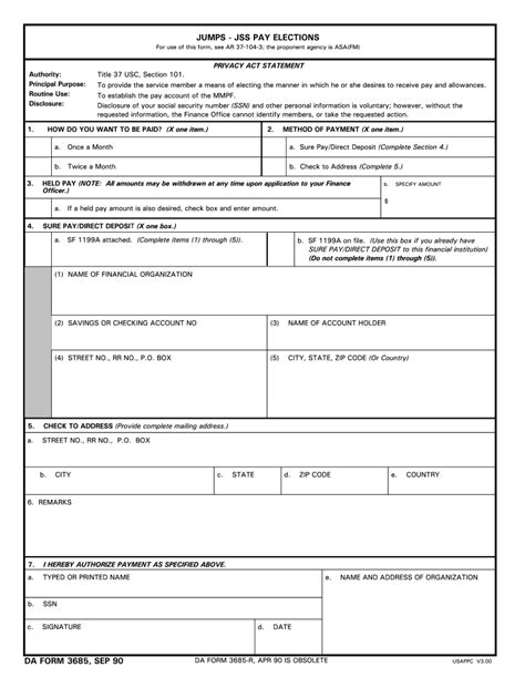 Da Form 3685 Fill Out And Sign Printable Pdf Template Signnow