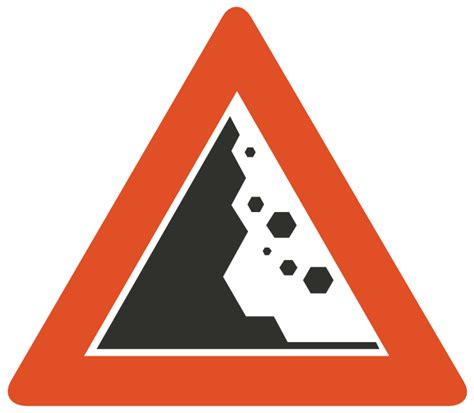 Falling Rocks Warning Clip Art At Vector Clip