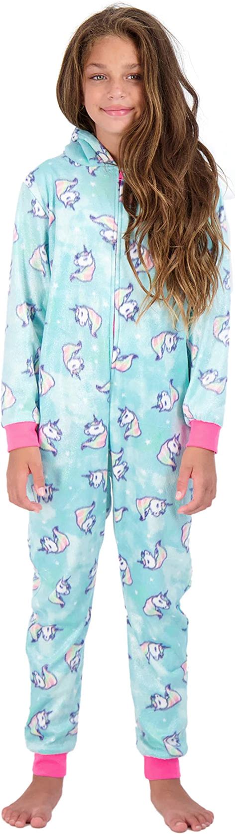 Sleep On It Girls Onesie Pajamas With Character Hood