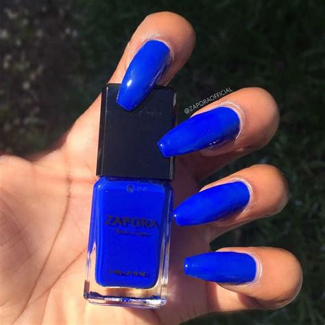 50 Pretty Blue Nails Art Designs You’ll Want To Try Fashonails Blue Acrylic Nails Royal
