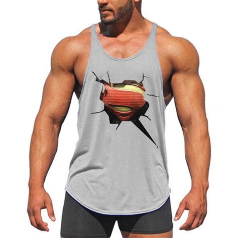 Brand Fitness Clothing D Superman Gyms Tank Top Men Bodybuilding