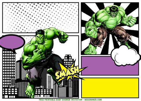 Free Printable Incredible Hulk Invitations
