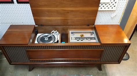 Vintage Mid Century Modern GE Console Stereo Record Player With Radio ...