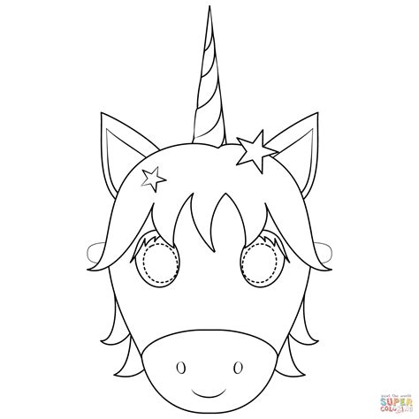 Unicorn Face Masks With Free Printable Templates Simple Sketch Coloring