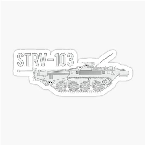 Main Battle Tank Strv 103b Sticker For Sale By Faawray Redbubble
