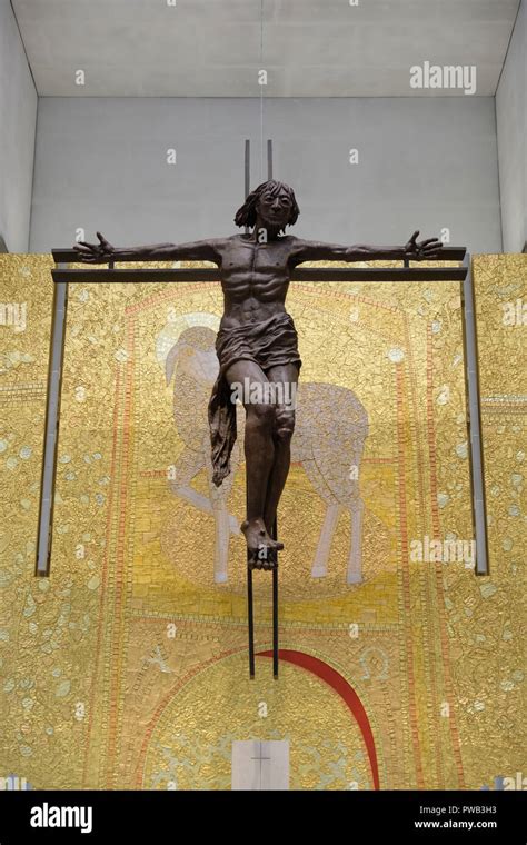 Statue Of Jesus Christ Crucified On A Cross By Catherine Green Inside