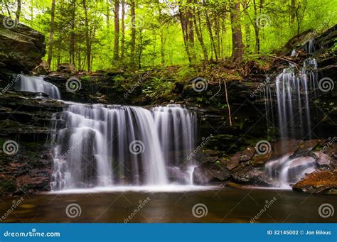 Waterfall On Kitchen Creek In Ricketts Glen State Park Stock Photo