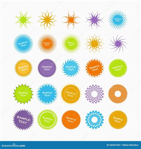 Starburst Shapes Stock Vector Illustration Of Color 28450168