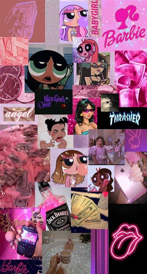 Baddie Wallpapers Pink Collage Baddie Wallpapers