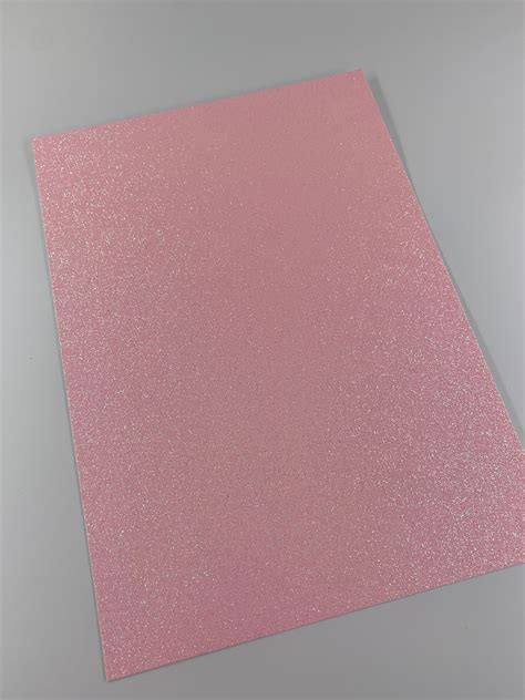 Pale Pink Glitter Card A4 Single Sheet Etsy Uk