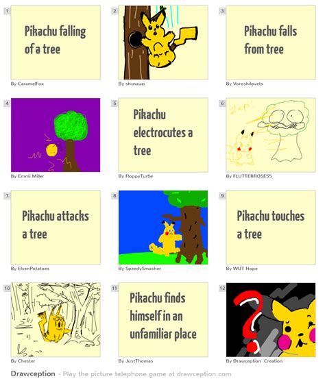 Pikachu Falling Of A Tree Drawception