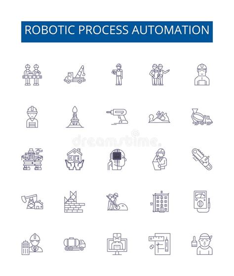 Robotic Process Automation Line Icons Signs Set Design Collection Of