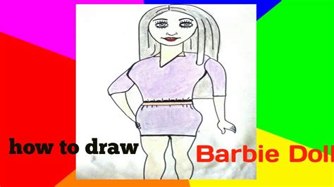 how to draw a barbie doll easy step by step youtube