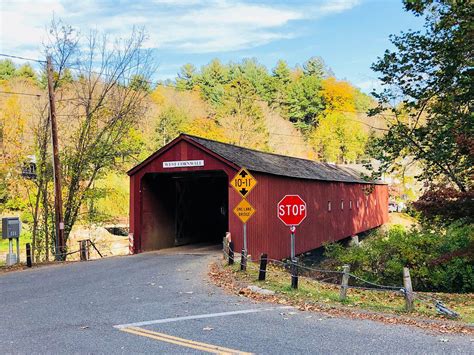 Cornwall Covered Bridge In West Cornwall Connecticut Spanning