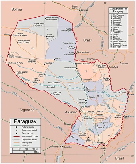 Large Detailed Administrative And Political Map Of Paraguay With Cities Porn Sex Picture