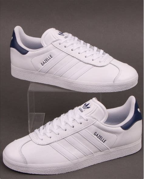 Adidas Gazelle Trainers White White Blue Adidas At S Casual Classics