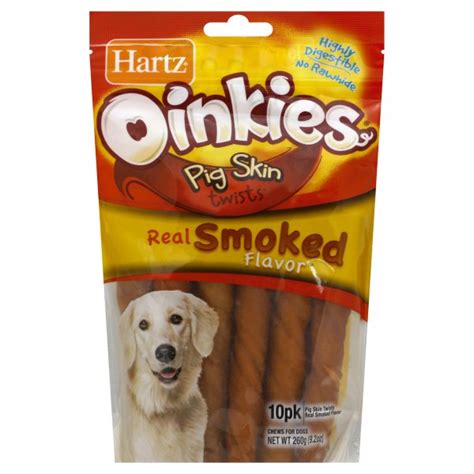 Hartz Hartz Oinkies Dog Chews Pig Skin Twists Real Smoked Flavor