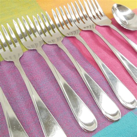 oneida flight reliance usa stainless flatware 7 salad forks 3 place olde kitchen and home