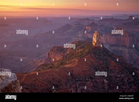 Sunrise At Imperial Point On The North Rim Of Grand Canyon National