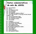 Compartilhando Ideias: MÊS DE ABRIL - DATAS COMEMORATIVAS