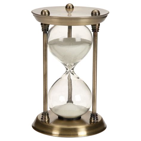 Classic Elegance Rustic Iron And Glass 15 Minute Sand Timer Hourglass