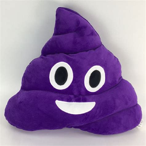 Purple Poop Emoticon Plush Pillow 13 Inches T Depot