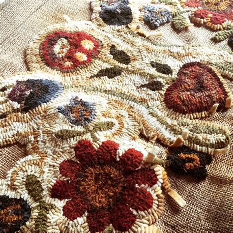 Rug Hooking With Wool Strips The Old Fashioned Way Rug Hooking Art Bohemian Rug