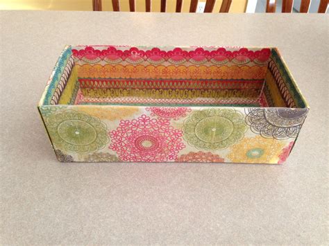 Box Covered With Scrapbook Paper Decorative Boxes Craft Projects