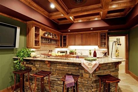 Enjoy our inspirational gallery of 55 kitchen island units that are as practical as they are stylish. Stacked rock on the kitchen island - LOVE | Basement bar ...