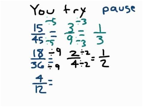 Fractions in Simplest Form - YouTube