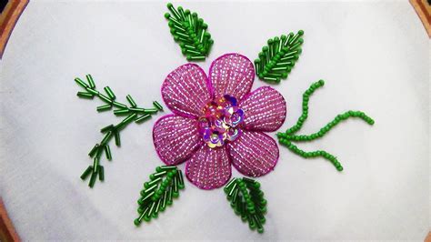 Hand Embroidery Bead Embroidery Youtube Bead Embroidery Tutorial