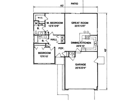 Ranch Style House Plan 2 Beds 2 Baths 1100 Sqft Plan 116 171