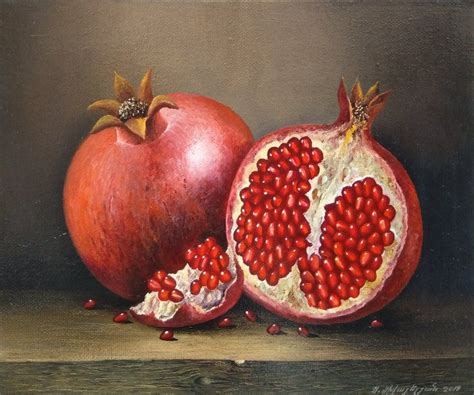 Still Life Pomegranates X Cm Oil Painting Ready To Hang