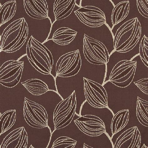 Beige On Brown Abstract Leaf On Twigs Theme Contemporary Damask