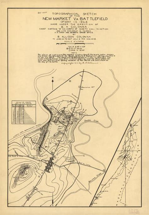 Topographical Sketch Of The New Market Va Battlefield Of May 15