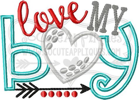 Love My Boy Golf Embroidery Design 5x7 6x10 Socuteappliques Etsy