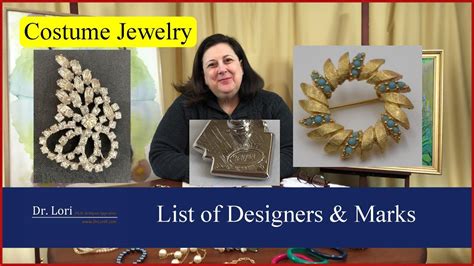 List Of Costume Jewelry Designers And Their Marks By Dr Lori Youtube