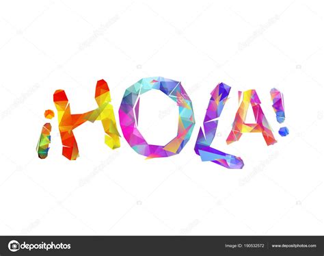 Hola Hello In Spanish Word Of Triangular Letters — Stock Vector
