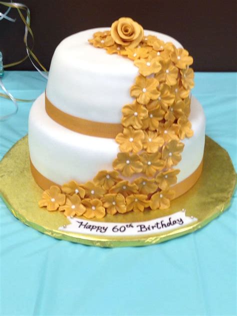 Great collection of birthday party ideas for celebrating 90 years. 60th birthday cake - gold - golden years | Cake, 60th birthday cakes, Birthday cake